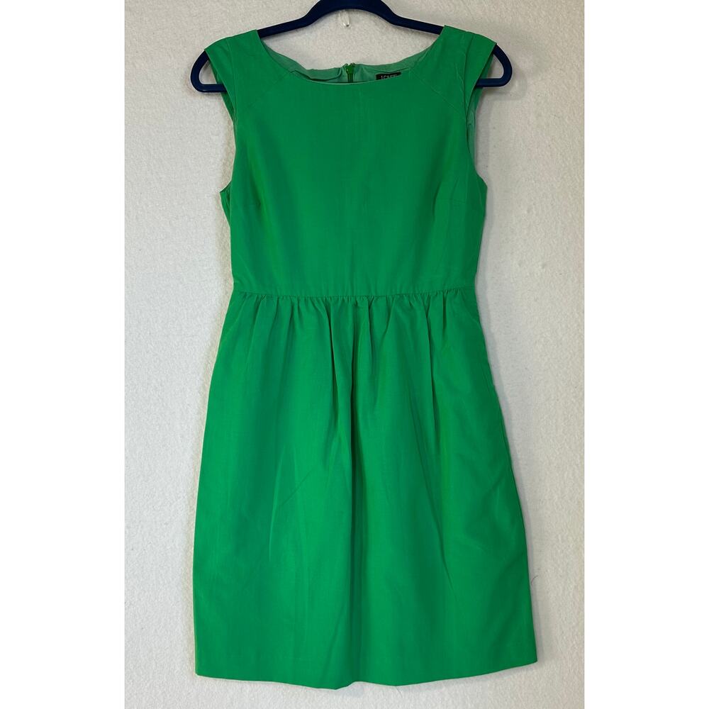 J Crew Green Cotton Silk Sleeveless Short Dress SZ 4 NWT